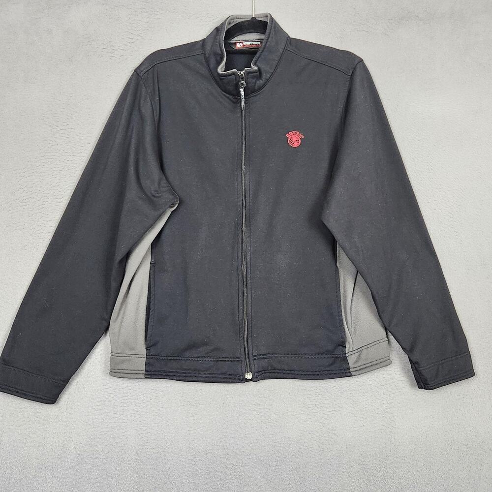 Eddie Bauer Jacket Mens Medium Black EBTEK Fleece Lined Full Zip Softshell
